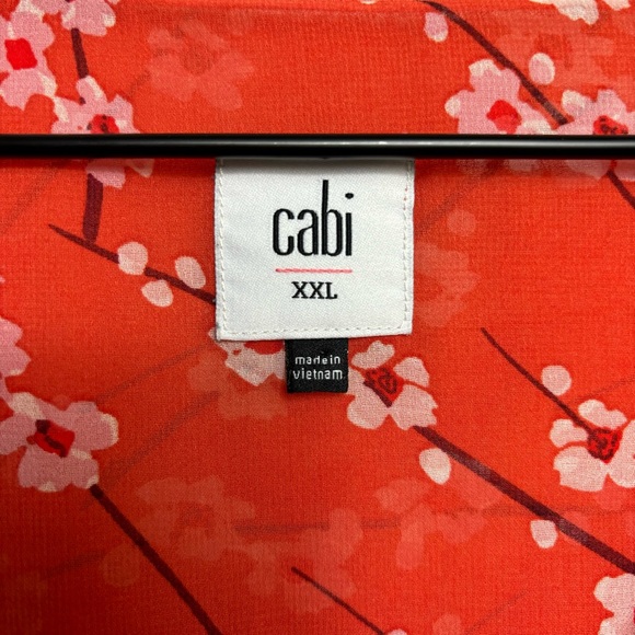 Cabi Split Flutter Sleeve Chiffon Cherry Blossom Blouse Size XXL - Picture 3 of 12